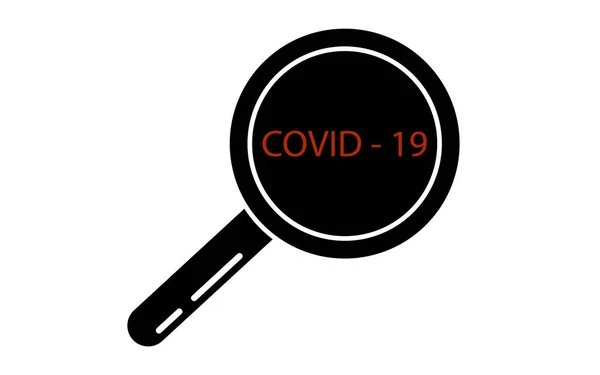 Nagyító Covid Ikonnal Koronavírus Lineáris Logója Fekete Egyszerű Illusztráció Kontúr — Stock Vector