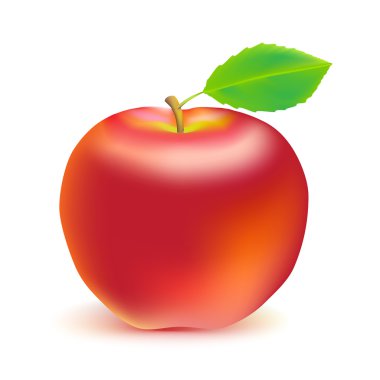 Kırmızı elma yeşil yaprak