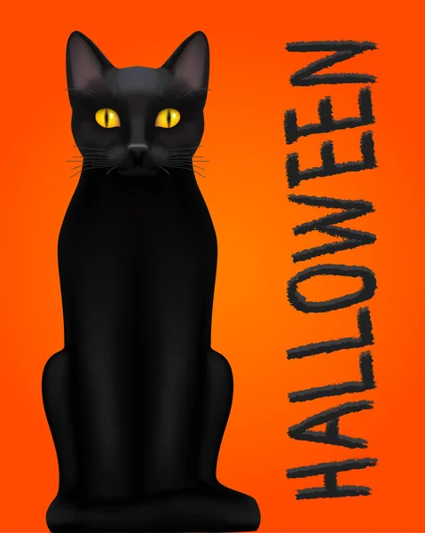 Halloween design with black cat — Διανυσματικό Αρχείο