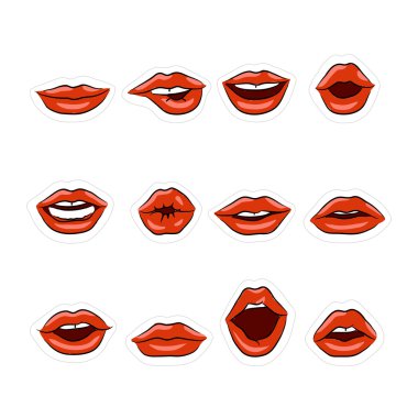 Büyük vektör tasarlanmış dudaklar