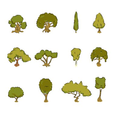 Great designed trees clipart