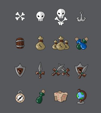 Büyük tasarlanmış karikatür korsan vektörel çizimler