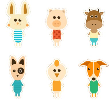 Büyük sevimli hayvanlar dizi tasarlanmış