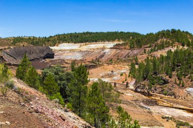Bonita panoramica de los restos de la explotacion minera clipart