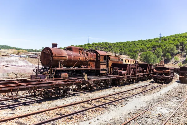 旧蒸汽 Traim 在铜矿开采中的应用 — 图库照片