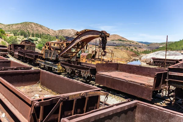 Cerca Vista Del Vagón Minero Grúa — Foto de Stock