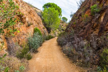 Antika sömürü yolundaki bakır benim köyde Sotiel Coronada Huelva, Endülüs, İspanya