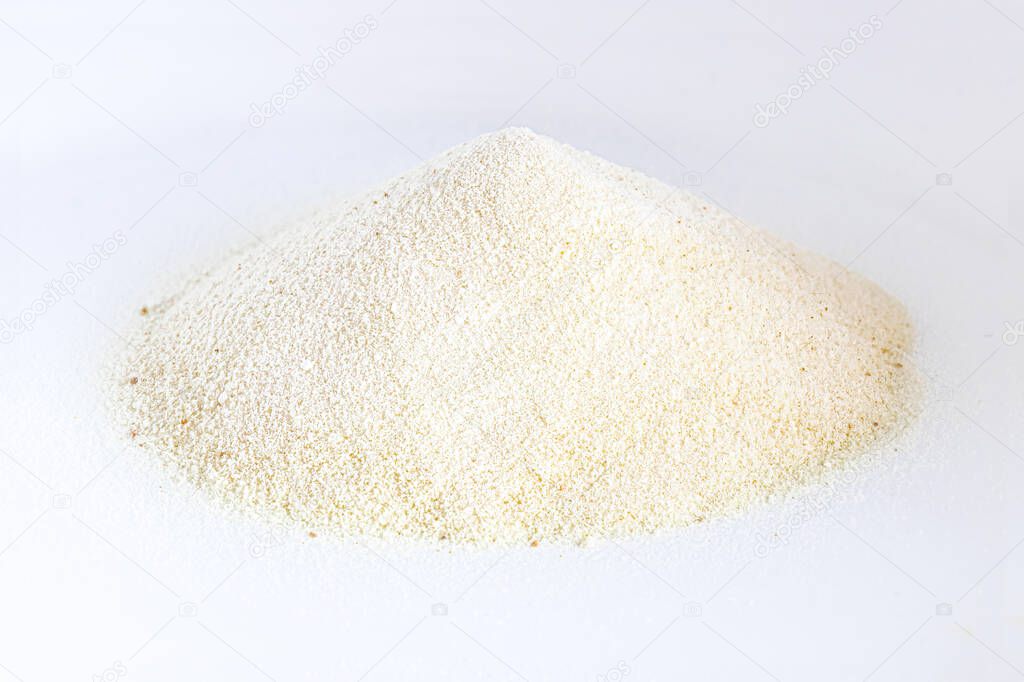 Collagen powder isolated on white background