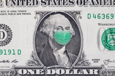 George Washington 'da Tıbbi Yüzü Maskeli Bir Dolar.
