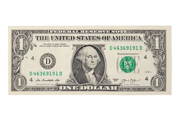 Beyaz arkaplanda izole edilmiş bir dolar.