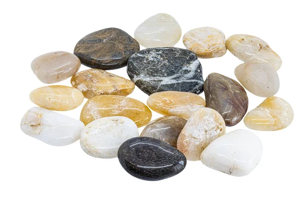 Piedras Redondas Mar Aisladas Sobre Fondo Blanco — Foto de Stock