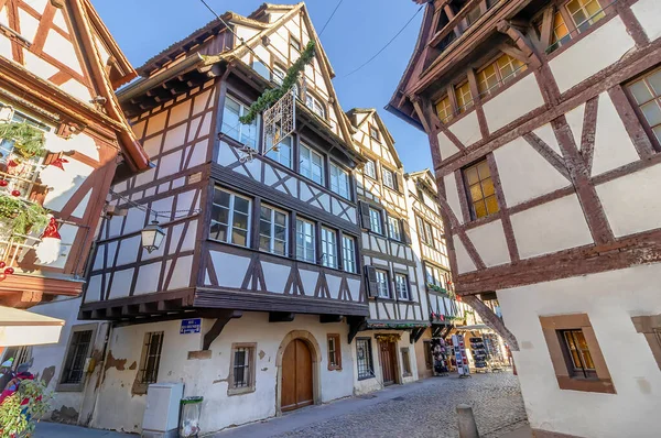 Casas Tradicionales Entramado Madera Petite France Strasbourg Alsacia Francia — Foto de Stock