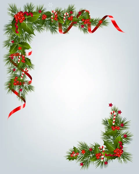 Frontière de la guirlande de Noël — Image vectorielle