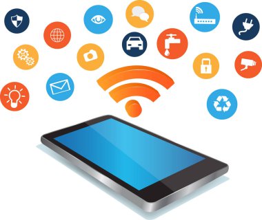 Şeylerin Internet ile akıllı telefon.