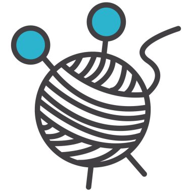 İplik yumağı ve dikiş dikmek için örgü iğneleri.