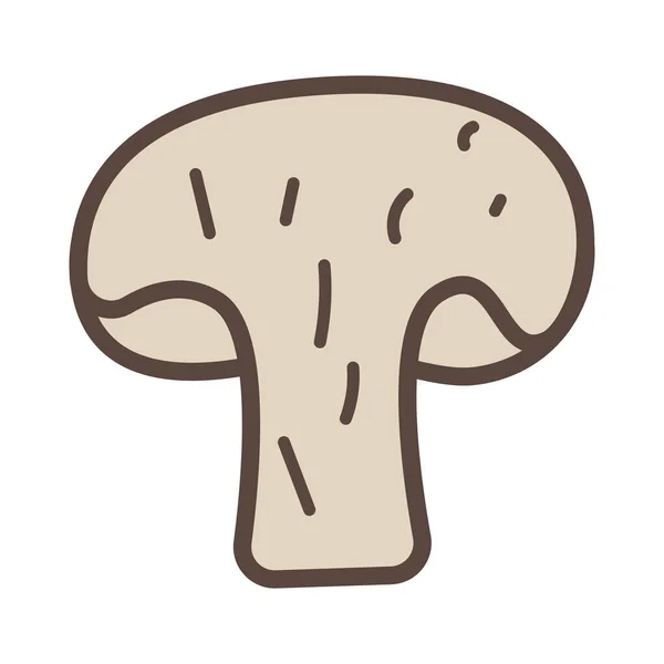 Mushroom champignon flat design icon. Vector silhouette illustration — Stock Vector