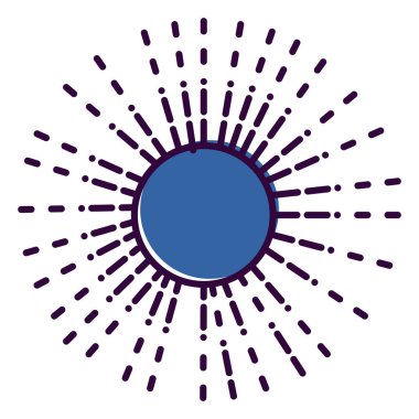 Uzay teması ana hatları simgesi: Güneş. Vektör illüstrasyonu.