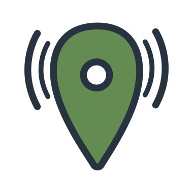 Basit yeşil çizim simgesi: harita işaretleyici, vektör eps10 illüstrasyon