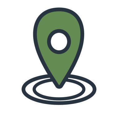 Basit yeşil çizim simgesi: harita işaretleyici, vektör eps10 illüstrasyon