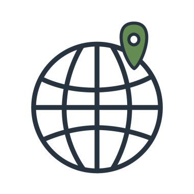 Basit yeşil çizim simgesi: harita işaretleyici, vektör eps10 illüstrasyon