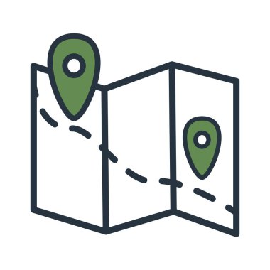 Basit yeşil çizim simgesi: harita işaretleyici, vektör eps10 illüstrasyon