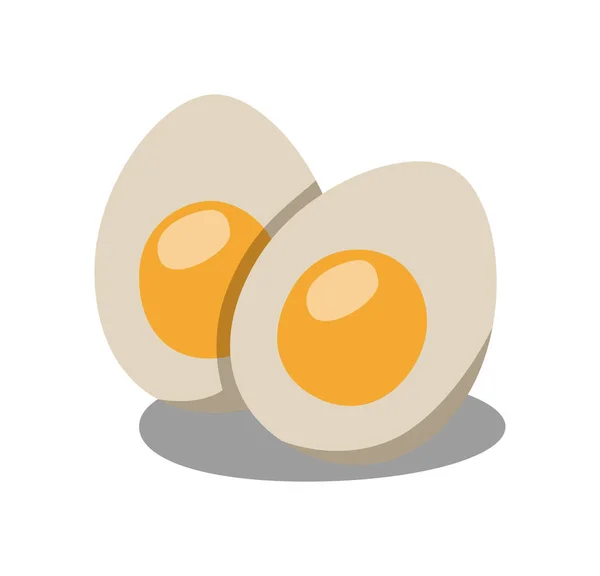 Two halves of the egg. Illustration of boiled eggs in flat minimalism style. — 스톡 벡터