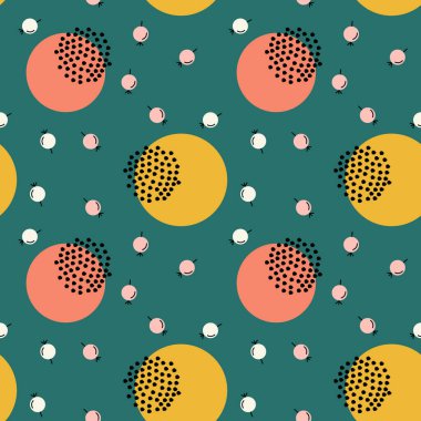 Çiçek ve böğürtlenlerin İskandinav tarzında renksiz deseni. Tasarımınız için el çizimi arka plan. Tekstil, blog dekorasyonu, afiş, poster, ambalaj kağıdı.