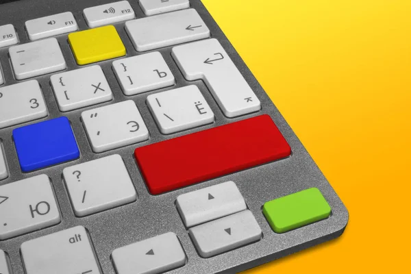 Keyboard with keys of different colors — Stock Photo, Image