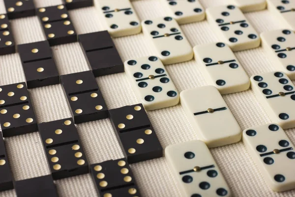 Domino siyah ve beyaz vardır. Açık renkli.