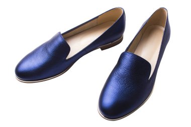 Beyaz zemin üzerine mavi ayakkabılar. İzole. 