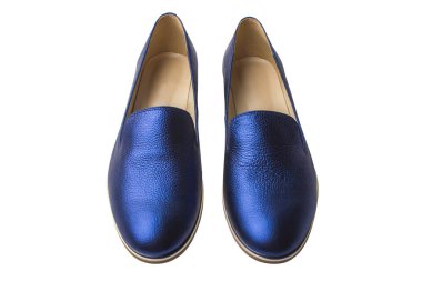 Beyaz zemin üzerine mavi ayakkabılar. İzole. 