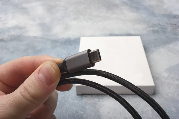 Tipo de cabo C. Padrão de embalagem vazio para o tipo de cabo C — Fotografia de Stock
