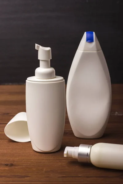 Cosmetic product for cream, foam, shampoo. Empty vial — Stock Photo, Image