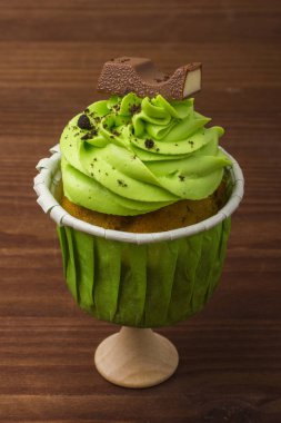 Lezzetli kek bir dilim çikolata. 