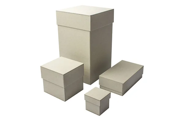 Box Cardboard Presentation Your Design Objects White Background Isolate — Stock Photo, Image