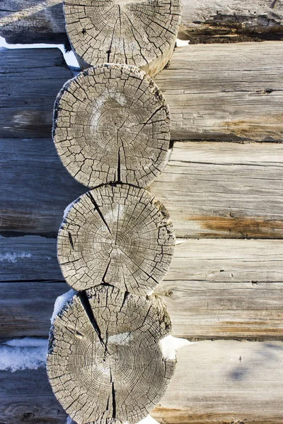 Régi Textúra Fából Készült Ház Párhuzamos Fából Készült Gerendák — Stock Fotó