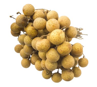 Beyaz arka plan üzerinde taze Longan (Dimocarpus longan). İzole 