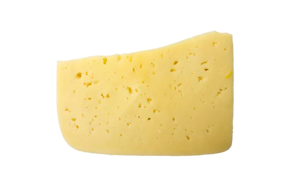 Měkký Sýr Bílém Pozadí Kus Žlutého Sýra Izolovaný Objekt — Stock fotografie