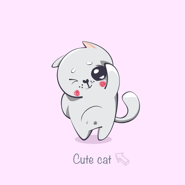 Cute Cat Cartoon Animals Vector Illustration — Stock Vector