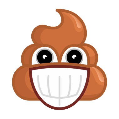 pile of shit with a wide smile on his face. Vector illustration 