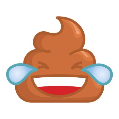 pile of shit, laughing facial emotion. Vector illustration  