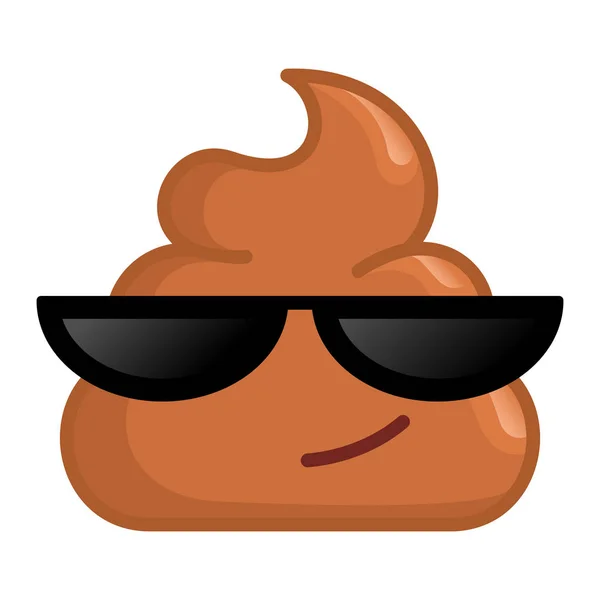 Pile Shit Black Glasses Vector Illustration — Stok Vektör