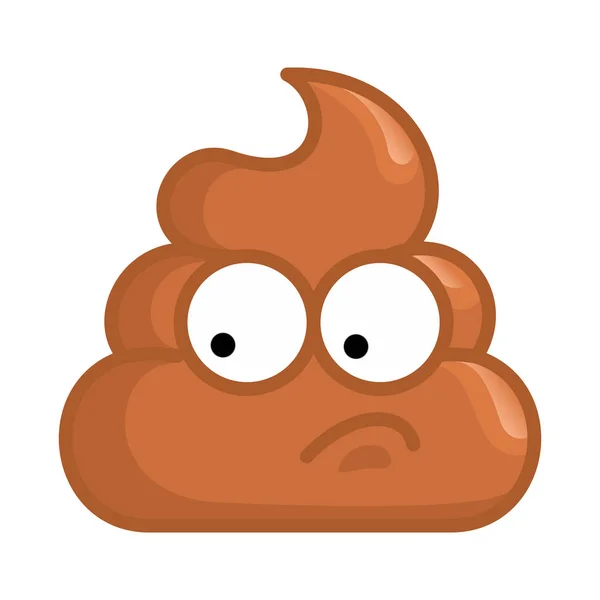 Pile Shit Surprised Emotion His Face Vector Illustration — Stockvektor