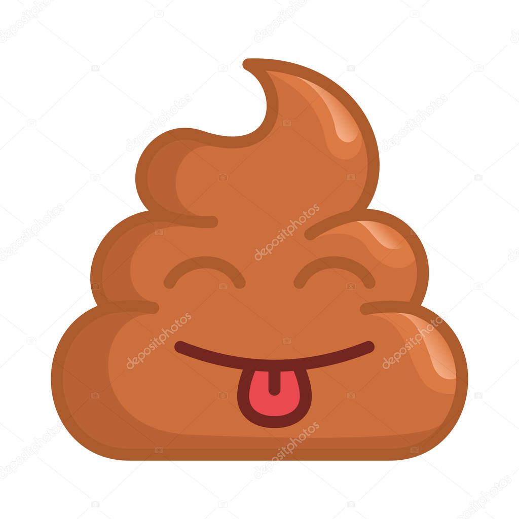 pile of shit nice smile with tongue. Vector illustration 