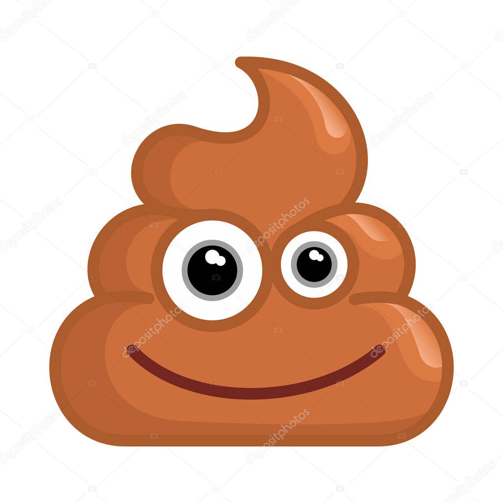 pile of shit with a smile on his face. Vector illustration 