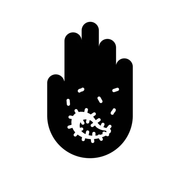 Hand Symbol Microbe Bacteria Illustration Hygiene Concept Vector Stop Sign — Stock Vector