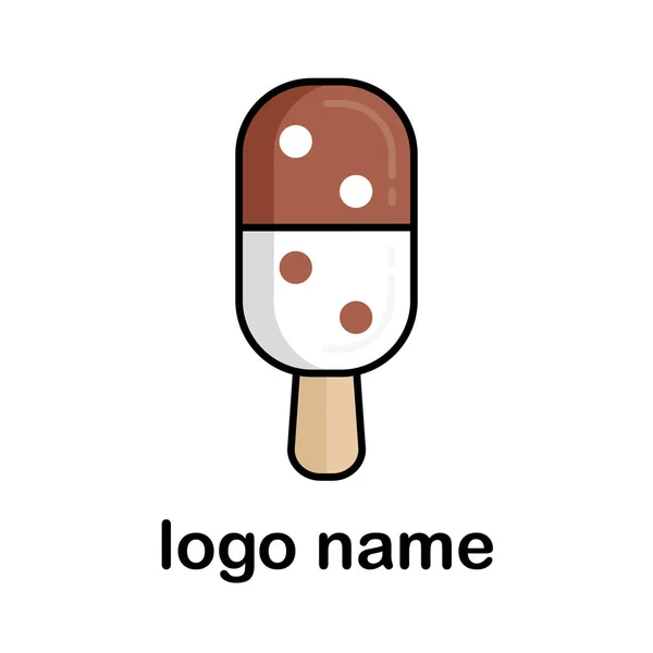 冰淇淋以多米诺骨牌的形式出现 创意标志公司制造冰淇淋和甜品 矢量说明 — 图库矢量图片
