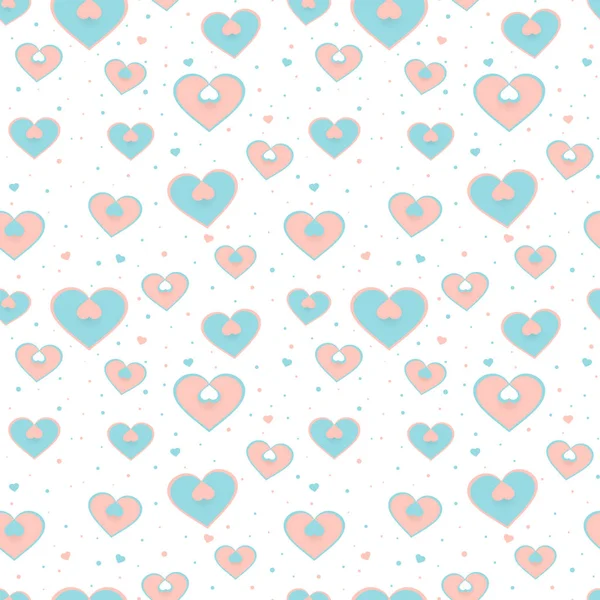 Seamless Pattern Hearts Design Valentines Day Pastel Colors Pattern Fabric — ストックベクタ