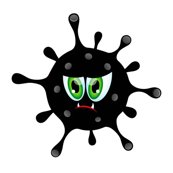 Cartoon symbool van virus, microbe, bacterie pictogram geïsoleerd op witte achtergrond. kwaadaardig karakter — Stockvector