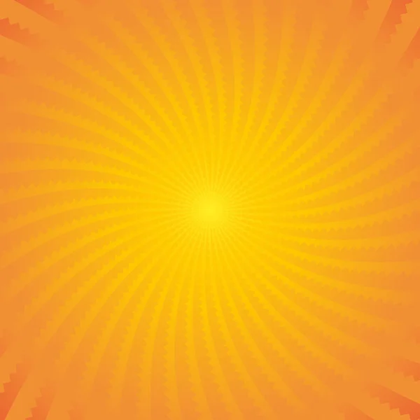 Abstracte Achtergrond Met Oranje Gele Halftoon Gevormde Wervelende Zonnestralen Vectorillustratie — Stockvector